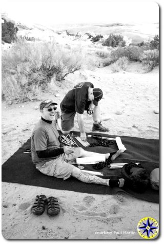 setting up camp in moab