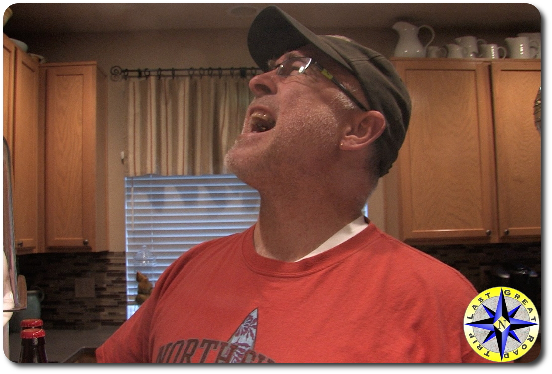 man yelling in kitchen