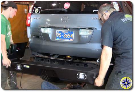 install lexus gx470 rear bumper