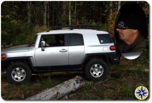 driving silver fj cruiser blindfolded