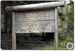 historical naches wagon trail sign