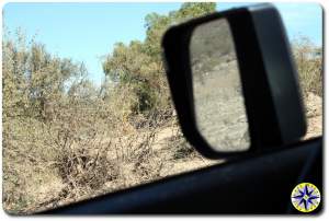 baja mexico in the fj cruiser mirror