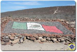 baja mexico millitary base rock flag art