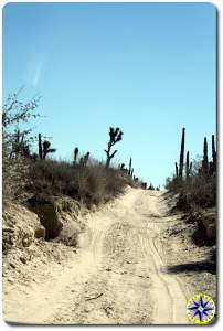 baja mexico sandy dirt road hill