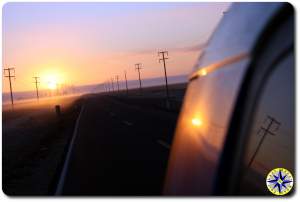 driving baja sunrise
