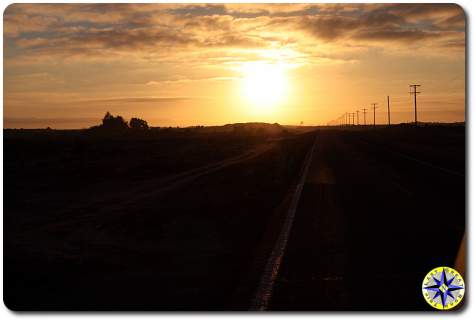 baja highway sunrise