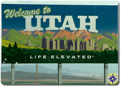 utha state welcome sign