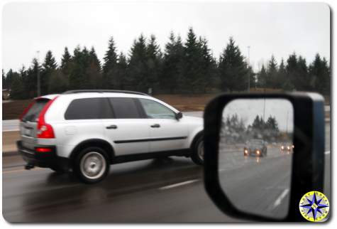 Driving by cars on Intersate 5 to seattle