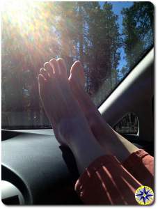 relaxing on the drive