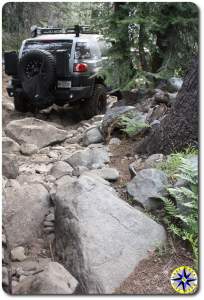 FJ cruiser on rubicon trail